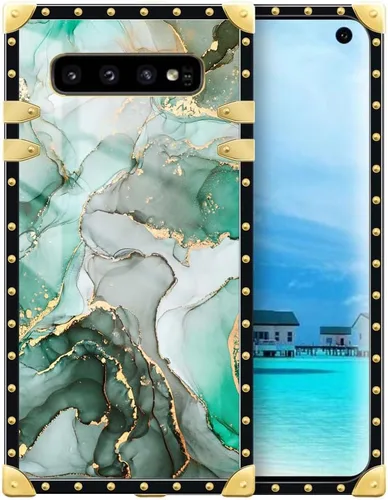 Vista 128 de Funda compatible con Samsung Galaxy S10 4G, TPU suave de lujo y parte trasera de policarbonato duro para niñas y mujeres, funda protectora a prueba