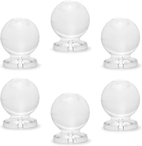 Vista 10 de MroMax 2 piezas de mango pequeño, perilla acrílica de diamante, mini perillas autoadhesivas, perilla de tamaño pequeño de 0.748 in de diámetro