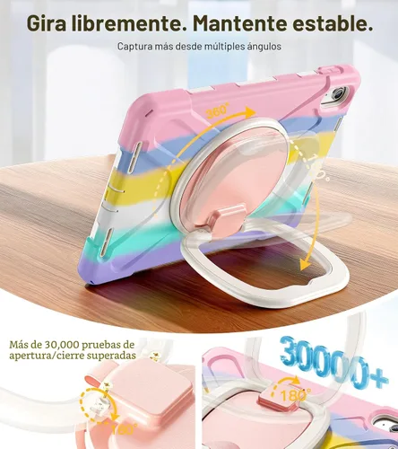 Vista 7 de BRAECN Funda para iPad (A16) de 11ª/10ª generación de 11 pulgadas/10.9 pulgadas 2025/2022, funda de silicona resistente con protector de pantalla