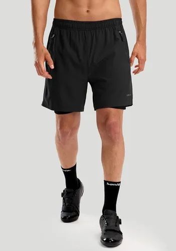 Vista 2 de Bikewa - Pantalones cortos de ciclismo de montaña para hombre, con acolchado 3D, ajuste holgado, con bolsillos con cremallera