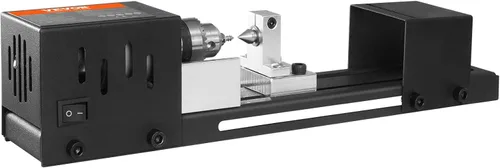 Vista 11 de VEVOR Mini máquina de torno, 7 cm x 16 cm, Mini herramientas de torno para madera de 24VDC 96W, accesorios de máquina de fresado, 7 velocidades