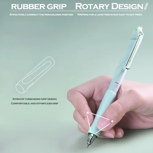 Vista 7 de DUNBONG - Bolígrafos retráctiles de punta porosa de 0,5 mm, clip metálico, soporte antideslizante, bolígrafos de gel de tinta negra, Caja de 6
