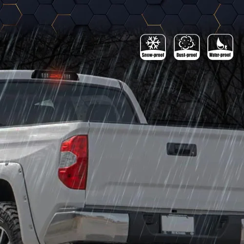 Vista 5 de PIT66 3ª luz LED de freno, compatible con Toyota Tundra 2007-2018 de montaje alto, luz LED de freno de carga trasera de tercera generación, lente