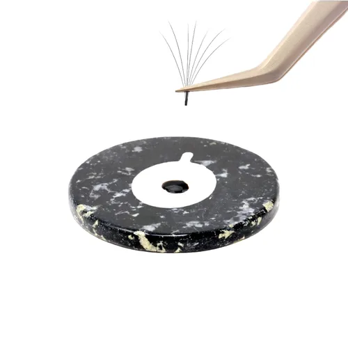 Vista 4 de Honbay 6 soportes redondos de jade para extensiones de pestañas de ojos falsos (negro)