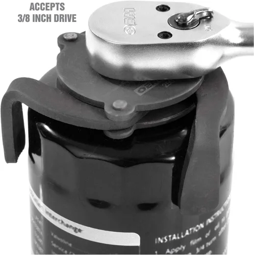 Vista 4 de OEMTOOLS 25017 2-1/2" x 3-7/8" 3-patas Spin-On estilo llave de filtro de aceite, llave de filtro de aceite ajustable, negro