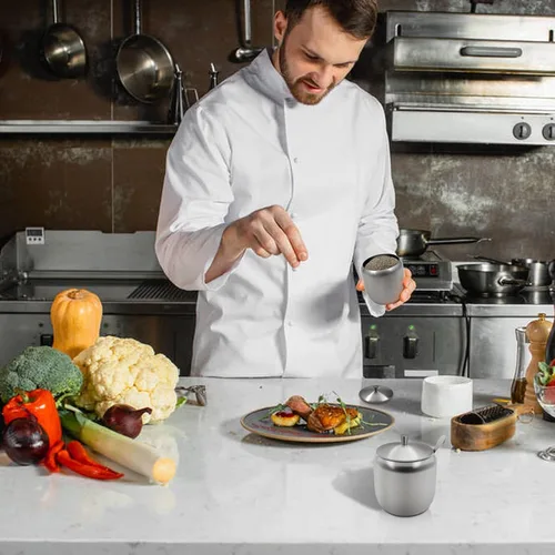 Vista 6 de Tarro de Azúcar de Acero Inoxidable de 300ml con Tapa y Cuchara 10 OZ Tarro de Condimentos para Café, Recipiente de Especias con Tapa y Cuchara