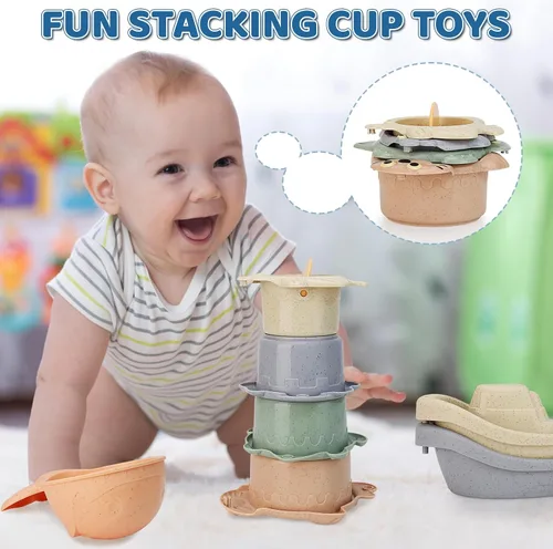 Vista 6 de Juguetes de baño para niños de 1 a 3 años y niños pequeños de 2 a 4 años - Juego de bebés para bebés de 6 a 12 meses - Juego de juguetes de bañera