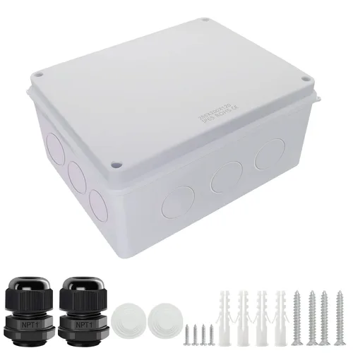 Vista 9 de LeMotech - Caja de conexiones, caja eléctrica IP55, resistente al agua, a prueba de polvo, plástico ABS, para proyectos electrónicos, color blanco
