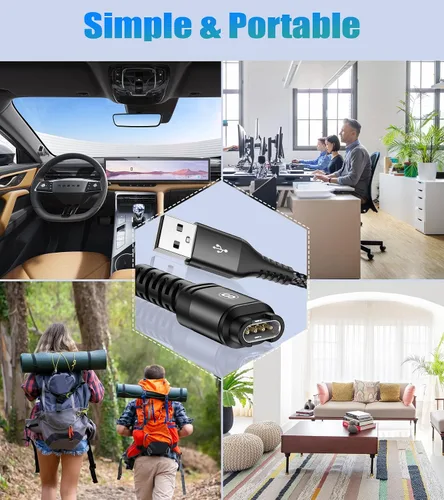 Vista 7 de sweguard Cable de carga Garmin Watch de 4 pies compatible con Garmin Fenix 5 5S 5X 6 6S 6X Plus Pro 7 7S 7X 8, Forerunner 945 45 45S 245 Music