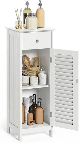 Vista 8 de SONGMICS VASAGLE Gabinete de Baño Independiente con Cajón y Estante Ajustable, Alacena de Cocina, Gabinete de Almacenamiento de Entrada de Madera
