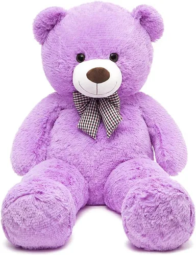Vista 19 de MorisMos Oso de peluche gigante con corbata de 4 pies, 47 pulgadas, oso de peluche grande clásico, regalo para novia novio en cumpleaños, azul