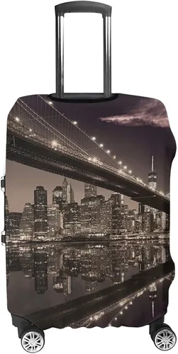 Vista 4 de Funda lavable para equipaje, protector de maleta, decoración de puente de Brooklyn, se adapta a maletero de 22 a 24 pulgadas, para viajes, verano