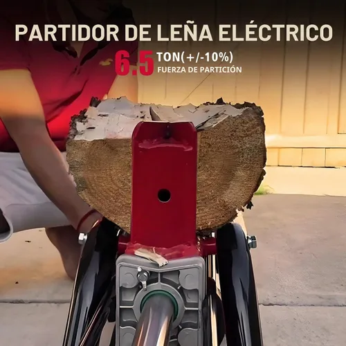 Vista 2 de PowerSmart Divisor de troncos eléctrico, 6.5 toneladas, velocidad del motor 3450, 15 amperios, diseño horizontal de haz completo