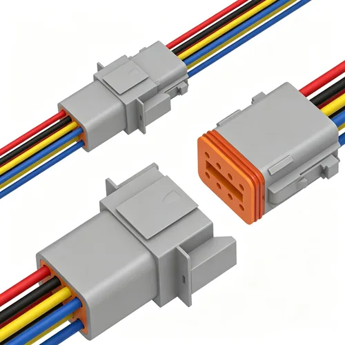 Vista 13 de Newdeli Deutsch - Kit de conectores de 12 pines, impermeable, conector eléctrico de 16 AWG macho y hembra, conectores de cable automotriz