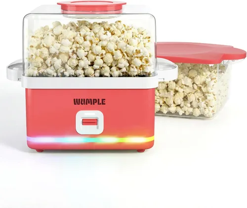 Vista 9 de Máquina de palomitas de maíz con cuenco, máquina eléctrica de palomitas de maíz de 12 tazas para noches de cine en casa y fiestas, máquina de Azul