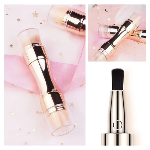 Vista 5 de Cepillo de maquillaje 4 en 1 cepillo cosmético suave cepillo de base para ojos labios y maquillaje facial