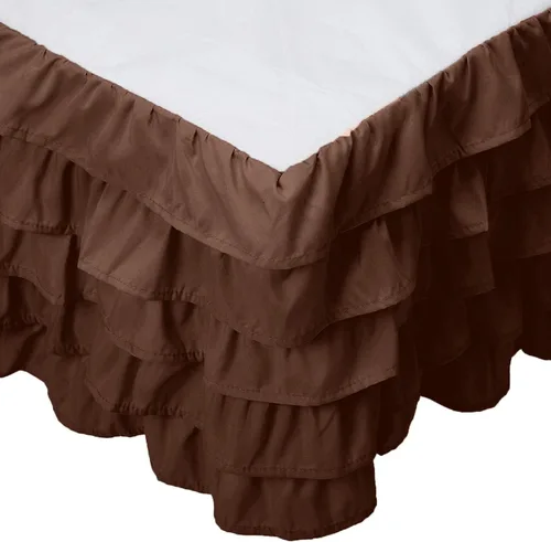 Vista 7 de Elegant Comfort Leila Collection - Falda de cama con múltiples volantes, 1500 hilos por pulgada cuadrada, calidad egipcia, con volantes antipolvo