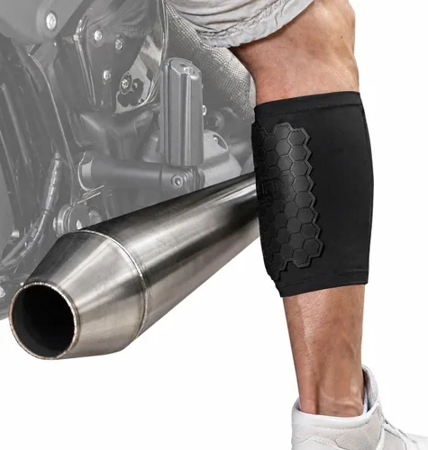 Vista 10 de BurnJacket Max - Funda protectora para tubo de escape de motocicleta contra quemaduras con protección de triple capa, se adapta a pantorrillas