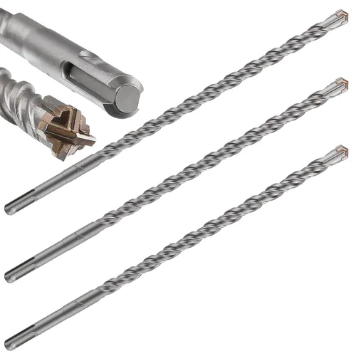 Vista 8 de Wensilon Broca para hormigón, 1 unidad, 1 pulgada x 10 "-8 pulgadas, material de carburo de doble rosca de tipo cruzado, adecuado para hormigón