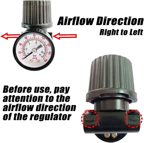 Vista 3 de Regulador de presión de aire de reemplazo de 1/4" NPT para compresor de aire