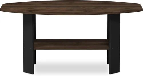 Vista 6 de Furinno - Mesa de centro de diseño simple, color nogal Columbia/negro
