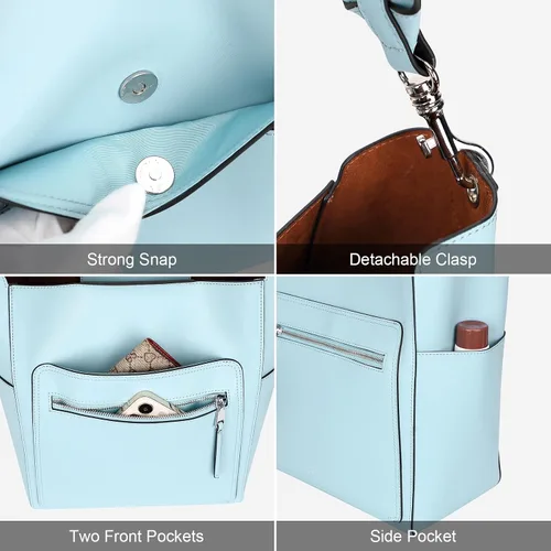 Vista 9 de Over Earth Bolsos de cuero para mujer, bolso de hombro Hobo, bolso de mano para mujer