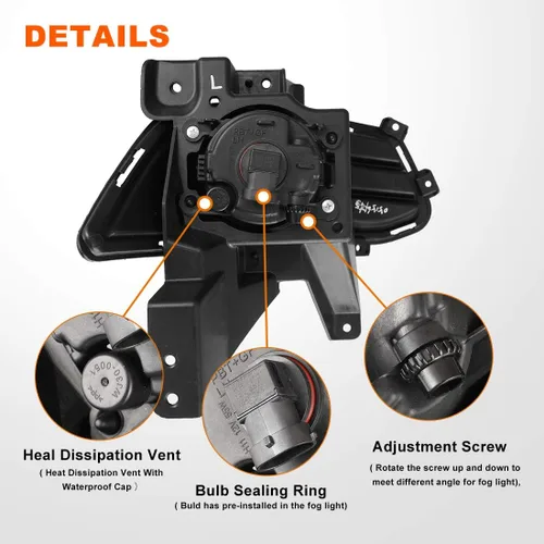 Vista 7 de Nixon Offroad Juego de luces antiniebla para Ford Fusion 2013-2016 con bombillas halógenas + kit de arnés de cableado + interruptor universal +