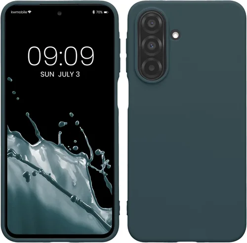 Vista 186 de kwmobile Funda compatible con Samsung Galaxy A12 - Funda protectora de silicona TPU suave y delgada - Azul Báltico