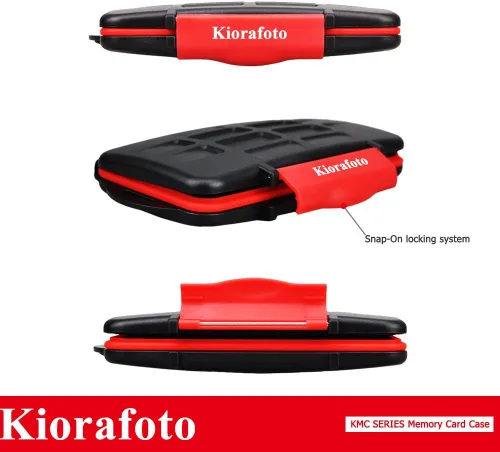 Vista 7 de Kiorafoto Estuche Porta Tarjetas SD SDHC SDXC de 12 Ranuras Profesional, Resistente al Agua, Anti-Shock, Protector de Almacenamiento de Tarjetas