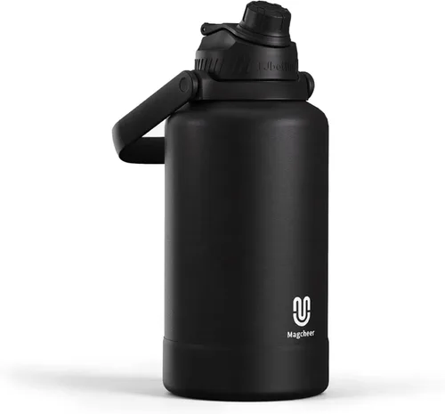 Vista 9 de Botella de agua aislada de 24 onzas, acero inoxidable al vacío de doble pared, diseño de boca ancha, botella reutilizable a prueba de fugas