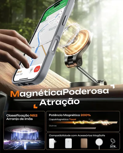 Vista 873 de TOCOL Funda para iPhone 11, compatible con Magsafe, protección completa de cámara, imanes integrados, protección contra caídas, funda translúcida
