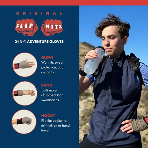 Vista 4 de Guantes de rendimiento 3 en 1 sin dedos correr, senderismo, entrenamientos de gimnasio, ciclismo, yoga, pilates, conducción, costura, videojuegos