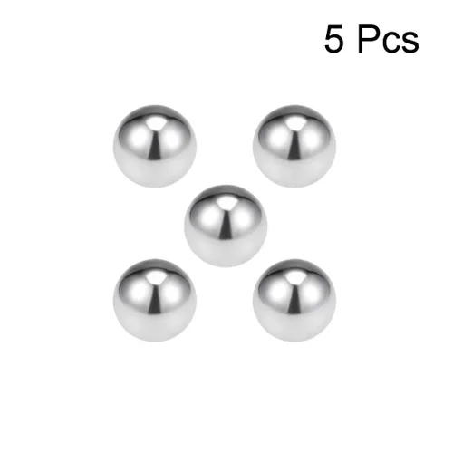 Vista 3 de uxcell Bolas de rodamiento de 0.551 in 304 bolas de precisión de acero inoxidable G100 5pcs