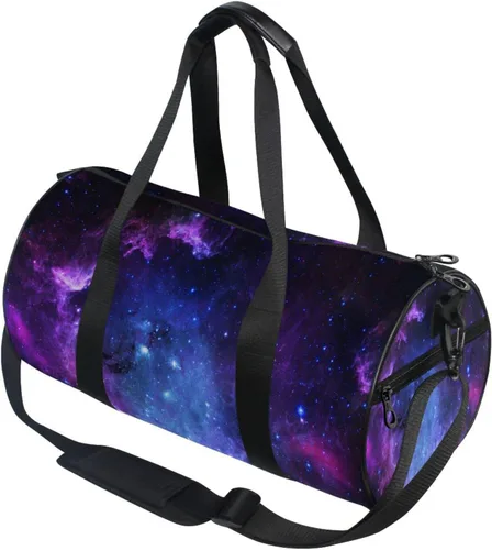 Vista 3 de Leideawo Bolsa redonda de gimnasio para mujeres y hombres, multifunción, viajes, entrenamiento, baile, natación, bolsa de deporte, Hermosa flor