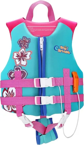 Vista 8 de HeySplash Chaleco de natación para niños pequeños, chaqueta de natación para niños de 30-50/50-80 libras, chaleco flotante para niños con correa
