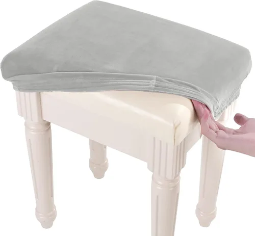 Vista 12 de SINOSSO Funda de terciopelo suave para banco de piano para 2 personas, (27.5"- 36.5") L x (12"- 16") A rectángulo elástico lavable funda protectora