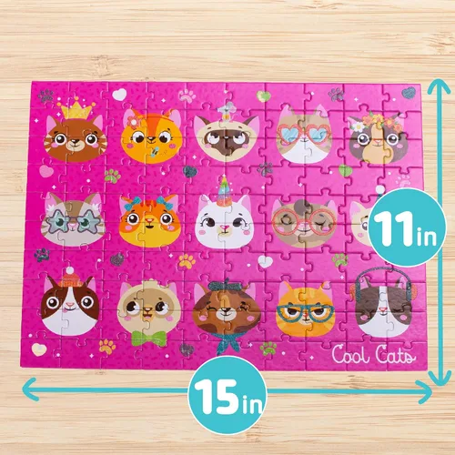 Vista 5 de Rompecabezas de 100 piezas Chuckle & Roar - Cool Cats