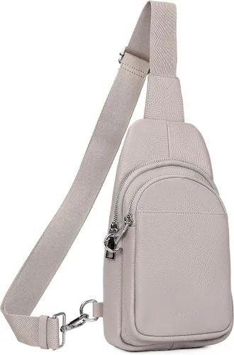 Vista 8 de befen Bolso bandolera pequeño de cuero genuino para mujer, antirrobo, bolsa cruzada para el pecho, riñoneras para viajes con ranuras para tarjetas