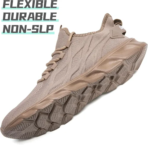 Vista 5 de QIJGS Zapatos deportivos de correr para hombre, para gimnasio, tenis, atléticos, de malla, ligeros, deportivos, a la moda, para entrenamiento