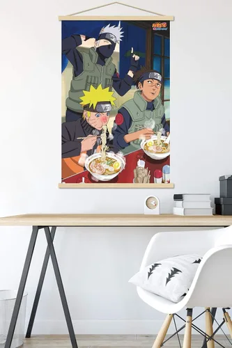 Vista 5 de Trends International Naruto Shippuden - Póster de pared de alimentos, 22.375 x 34 pulgadas, paquete de impresión premium y colgador de madera de haya