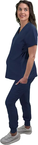 Vista 5 de Green Town Scrubs for Women - Maternity Scrubs Jogger Scrub Pant, 4 Pockets, Easy Care Stretch Fabric Uniforms