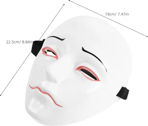 Vista 9 de Costume Mask Pvc Material White Full Face for Adults with Soft Inner Lining and Comfortable Fit for Role Playing and Themed Parties