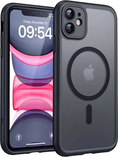 Vista 77 de TOCOL Funda para iPhone 11, compatible con Magsafe, protección completa de cámara, imanes integrados, protección contra caídas, funda translúcida