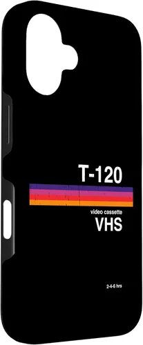 Vista 3 de Funda para disfraz de nostalgia retro para iPhone 16 con gráficos de cinta VHS de los años 80 y 90