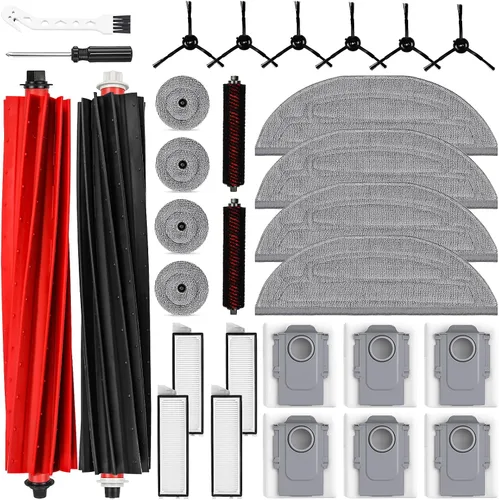 Vista 10 de Juego de 8 almohadillas de limpieza para aspiradora robot Roborock QV 35A/Saros 10R/Q Revo/Qrevo S/Qrevo Pro/Qrevo Plus/Qrevo Master/Qrevo