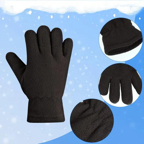 Vista 3 de SATINIOR 3 pares de guantes de invierno de forro polar para niños, guantes cálidos de dedos completos para niños, niñas, niños, suministros