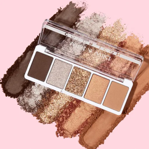 Vista 5 de wet n wild Color Icon - Paleta de 5 bandejas de maquillaje de sombra de ojos, camuflaje rosa, mate, brillante, metálico, de larga duración, rico