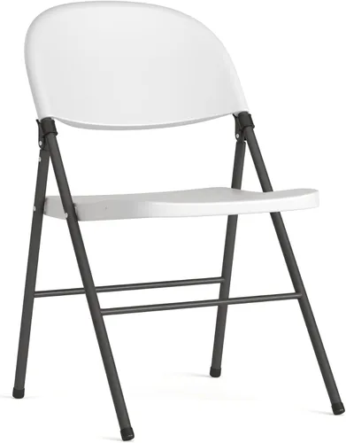 Vista 16 de Flash Furniture HERCULES Series Silla plegable de plástico negro con marco de carbón de 330 libras