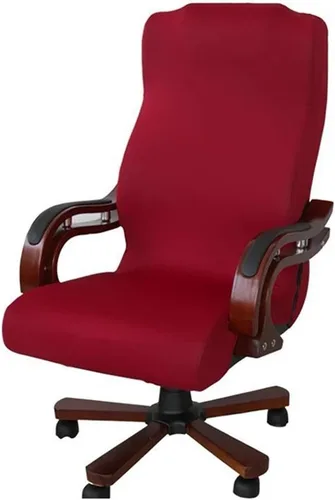 Vista 11 de JIAN YA NA Funda para silla giratoria de computadora, de poliéster, elástica, para escritorio, oficina, protector de asiento elástico, tamaño L