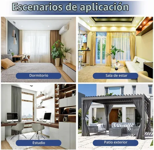 Vista 7 de Riel de cortina doble para montaje en techo de 6 pies, divisor de habitación blanco resistente con gancho para dormitorio, sala de estar, RV